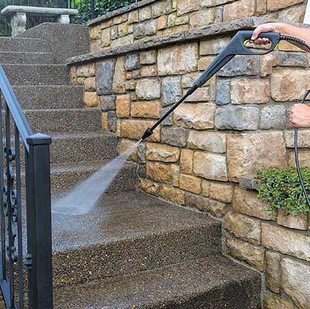 Power wash stair